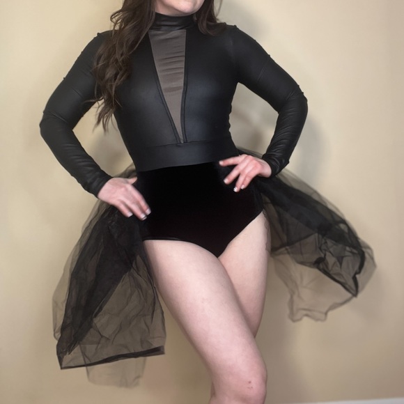 Weissman Elite Back Bustle Pleather Dance Leotard Tutu Costume Size Adult Small - Picture 10 of 12